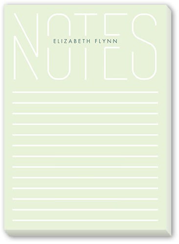Modern Notes Notepad, Green, Matte