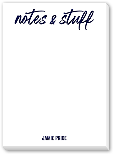 Notes and Stuff Notepad, White, Matte