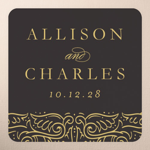 Filigree Border Stickers, StickersCharcoal