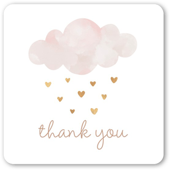 Heart Showers Stickers, Pink, Stickers, Blush