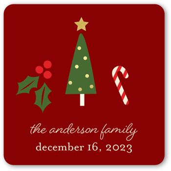 Best Holly Icons Stickers, -Red-Stickers