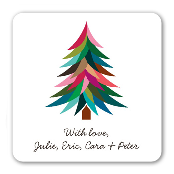 Bright Merry Tree Stickers, -White-Stickers