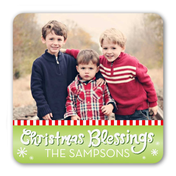 Candy Cane Christmas Stickers, -Green-Stickers