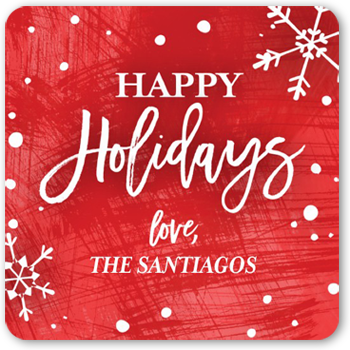 Flurry Holidays Stickers, -Red-Stickers