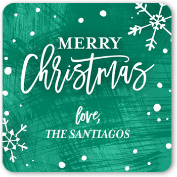 Flurry Christmas Stickers, -Green-Stickers