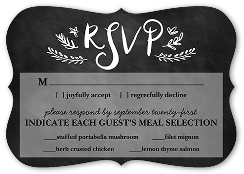 Love And Laughter Forever Wedding Response Card, Black, Signature Smooth Cardstock, Bracket