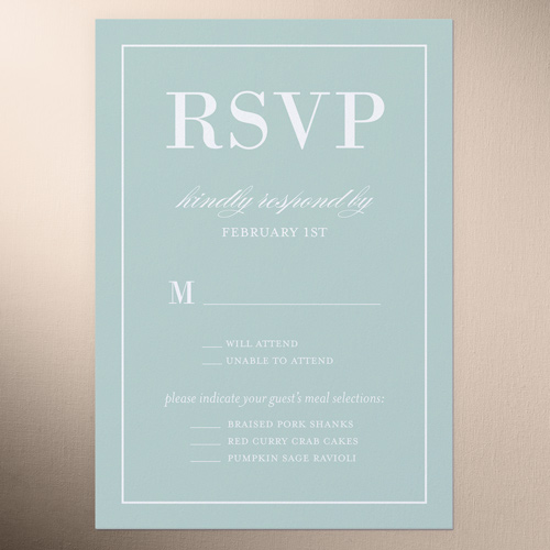 Divine Elegance Wedding Response Card, Green, Matte, 100% Recycled Cardstock , Square