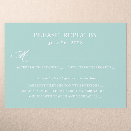 Matte Green Wedding RSVP Card