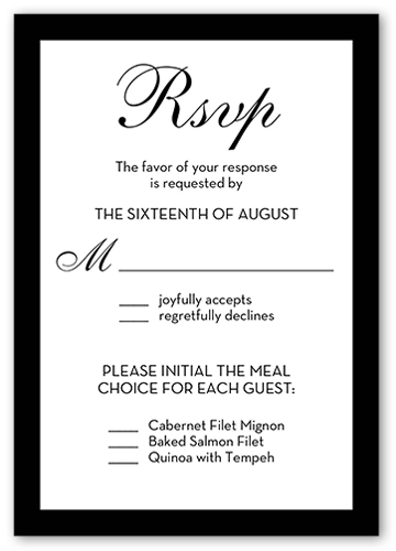 Beginning Of Forever Wedding Response Card, White, Matte, Signature Smooth Cardstock, Square