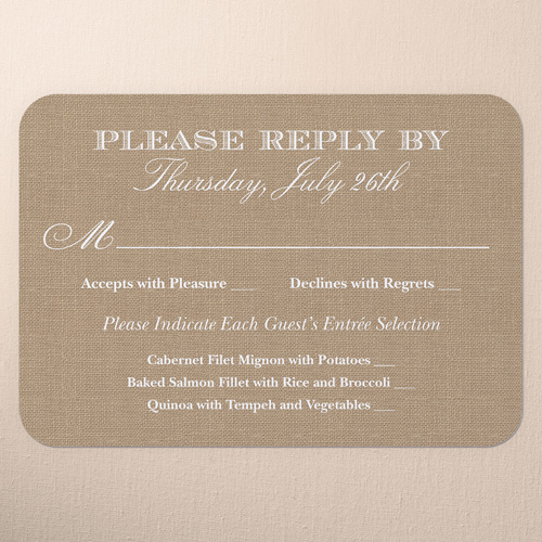Rustic Wedding RSVP Card