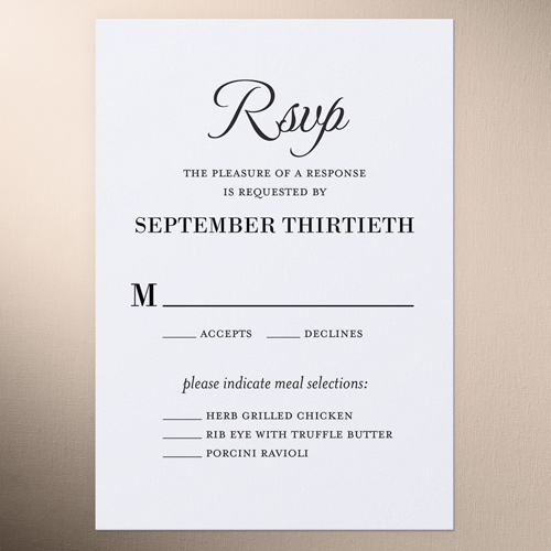 Basic Union Wedding Response Card, White, Matte, Signature Smooth Cardstock, Square, White