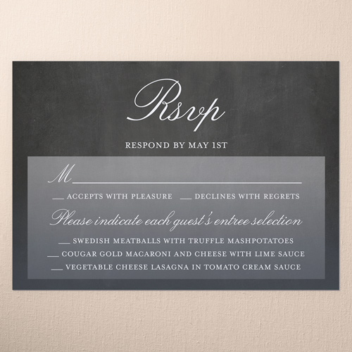 Laurel Union Wedding Response Card, Grey, Matte, Signature Smooth Cardstock, Square, Charcoal