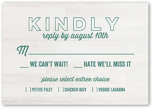 Mountain Nuptials Wedding Response Card, Green, Matte, Pearl Shimmer Cardstock, Square