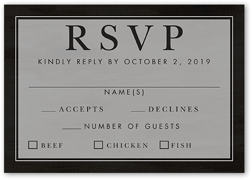 Verdant Union Wedding Response Card, Black, Matte, 100% Recycled Cardstock , Square