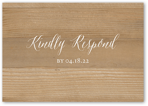 Heart Wreath Wedding Response Card, Beige, Matte, Signature Smooth Cardstock, Square, Latte