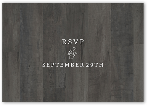 Simple Woodgrain Wedding Response Card, Gray, Matte, 100% Recycled Cardstock , Square