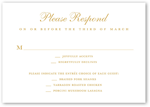 Forever Always Wedding Response Card, Orange, Matte, 100% Recycled Cardstock , Square