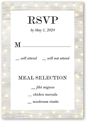 Glowing Edges Wedding Response Card, Gray, Matte, Standard Smooth Cardstock, Square, Gray