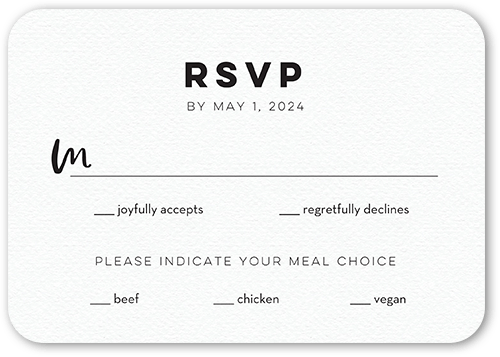 Modern Corners Wedding Response Card, White, Standard Smooth Cardstock, Rounded
