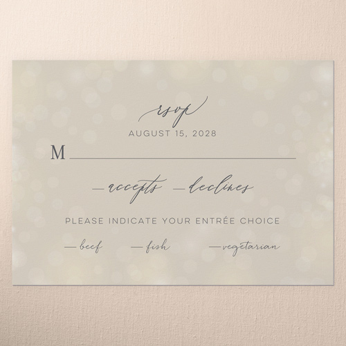 Twinkling Curtain Wedding Response Card, Gray, Matte, 100% Recycled Cardstock , Square, Gray