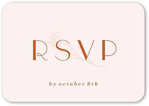 Soft Silhouette Wedding Response Card, Brown, 100% Recycled Cardstock , Rounded, Copper