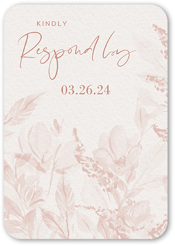 Dusty Blooms Wedding Response Card, Pink, Matte, Signature Smooth Cardstock, Rounded, Desert Rose