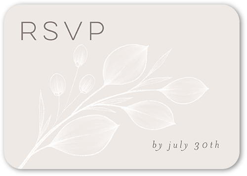 Novel Matrimony Wedding Response Card, Grey, Pearl Shimmer Cardstock, Rounded, Whisper Gray