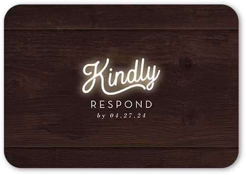 Always and Forever Wedding Response Card, Brown, Matte, Signature Smooth Cardstock, Rounded, Wood