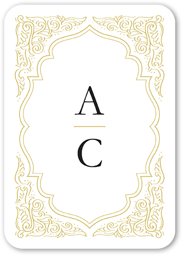 Filigree Border Wedding Response Card, Grey, Matte, Signature Smooth Cardstock, Rounded, Charcoal