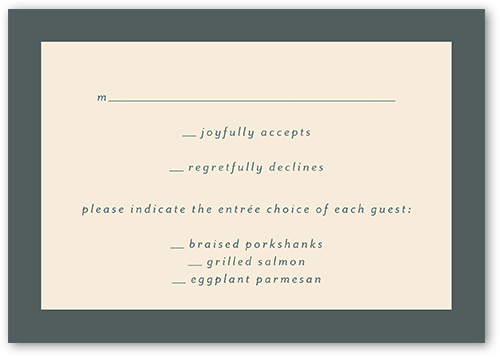 Pampas Silhouette Wedding Response Card, Grey, Matte, 100% Recycled Cardstock , Square