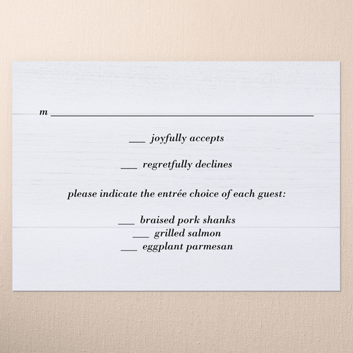Shiplap Wood Wedding Response Card, White, Matte, Signature Smooth Cardstock, Square, White