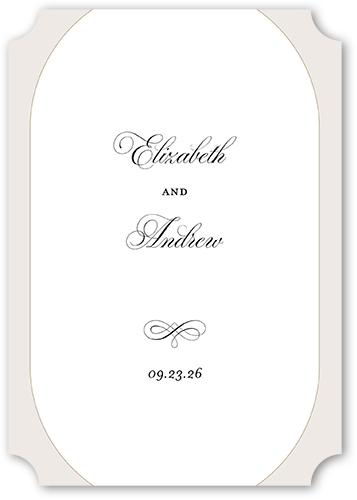 Elegant Essence Wedding Response Card, Gray, White, Matte, Signature Smooth Cardstock, Ticket