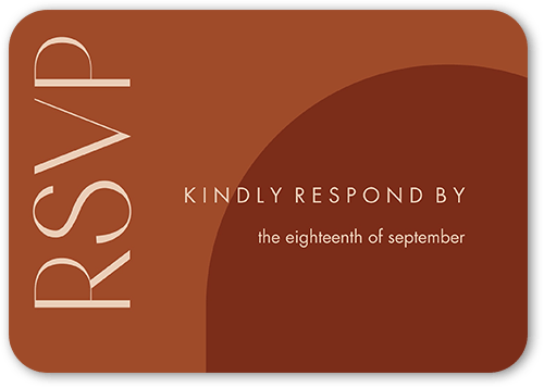 Always Modern Wedding Response Card, Orange, 100% Recycled Cardstock , Rounded