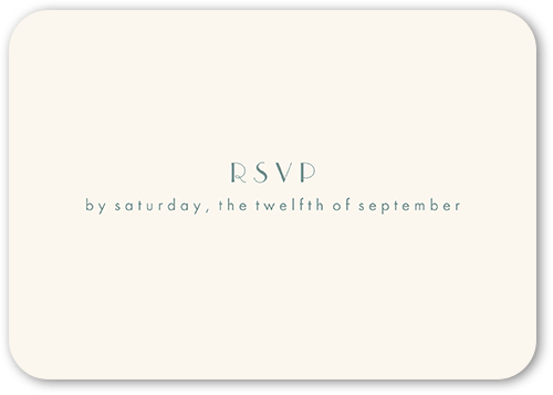 Simple Sprig Wedding Response Card, Blue, Pearl Shimmer Cardstock, Rounded, Cedar