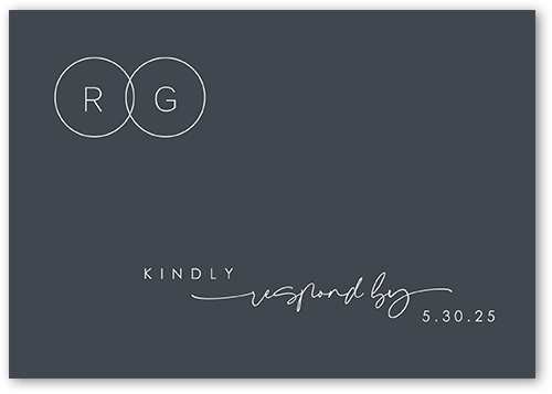 Refined Rings Wedding Response Card, Gray, Matte, Pearl Shimmer Cardstock, Square, Gray