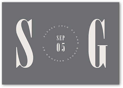 Pleasant Pair Wedding Response Card, Gray, Matte, 100% Recycled Cardstock , Square, Gray