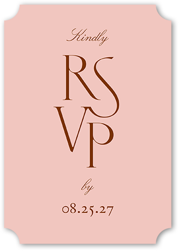 Big Request Wedding Response Card, Pink, Signature Smooth Cardstock, Ticket