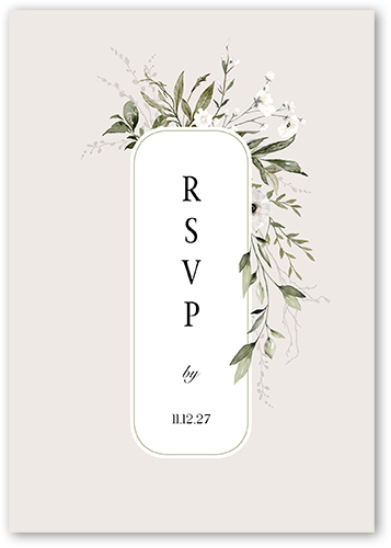 Floral Filigree Wedding Response Card, Gray, Matte, Pearl Shimmer Cardstock, Square, Gray