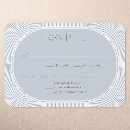 Grand Ampersand Wedding Response Card, Gray, Signature Smooth Cardstock, Rounded