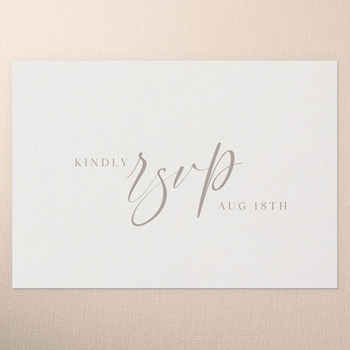 Classic Beauty Wedding Response Card, none, Beige, Matte, 100% Recycled Cardstock , Square