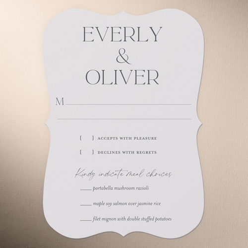 Forever We Do Wedding Response Card, Gray, Pearl Shimmer Cardstock, Bracket