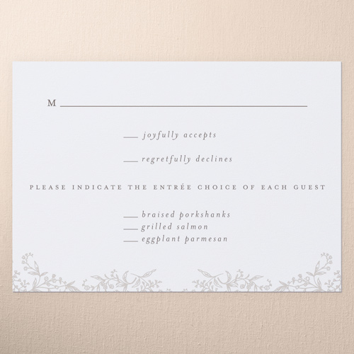 Delicate Florals Wedding Response Card, White, Write Your Own Greeting, Matte, Signature Smooth Cardstock, Square, White