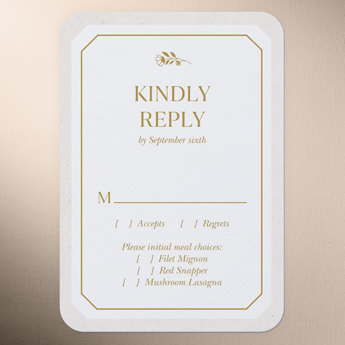 Eloquently Enclosed Wedding Response Card, White, Write Your Own Greeting, Matte, Signature Smooth Cardstock, Rounded, White