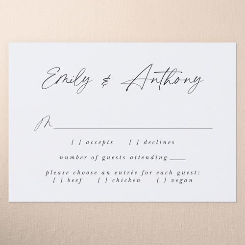 Joining In Joy Wedding Response Card, Grey, Write Your Own Greeting, Matte, Pearl Shimmer Cardstock, Square, Burnt Ash