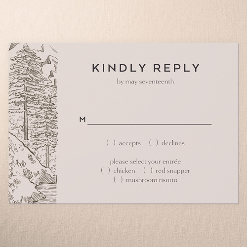 Alpine Affection Wedding Response Card, Gray, Write Your Own Greeting, Matte, Pearl Shimmer Cardstock, Square