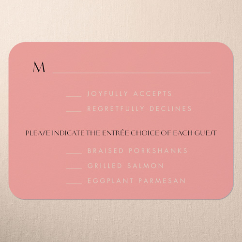 Chromatic Charm Wedding Response Card, Pink, Matte, Signature Smooth Cardstock, Rounded