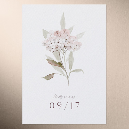 Hydrangea Highlight Wedding Response Card, Pink, Matte, Signature Smooth Cardstock, Square