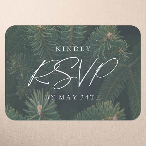 Leafy Lush Wedding Response Card, Brown, 100% Recycled Cardstock , Rounded, Brown