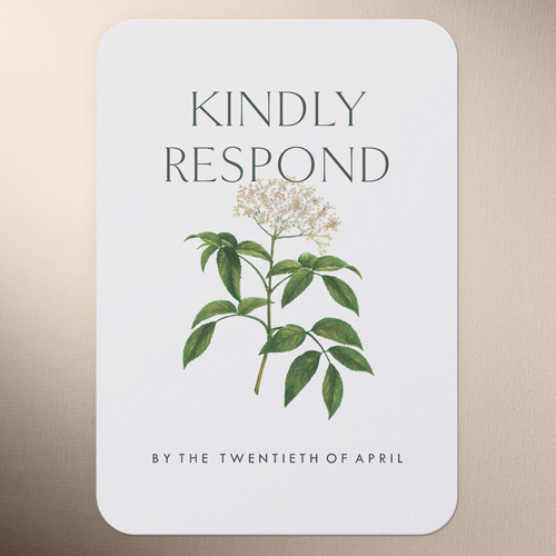 Airy Blossom Wedding Response Card, White, Matte, Signature Smooth Cardstock, Rounded, White