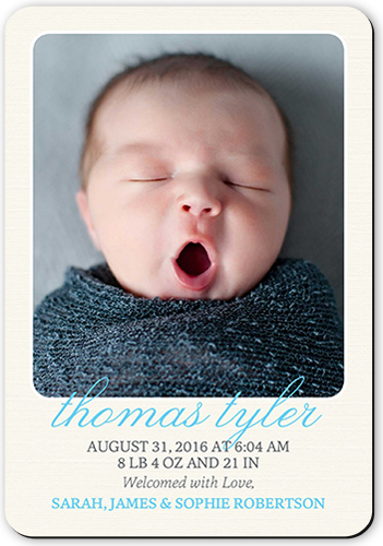 Simple Arrival Boy Birth Announcement, Beige, Magnet, Matte